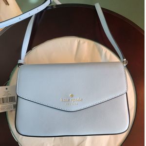 Kate Spade Sadie Envelope Leather Crossbody Purse Celeste Blue